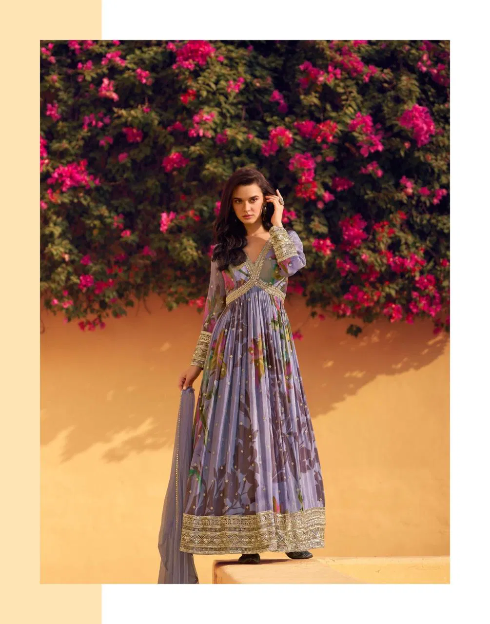 Sayuri Rani Nx Chinon Silk Designer Gown With Dupatta Collection